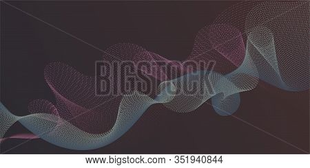 Futuristic Lines Wave Progressing Pattern. Overlapping Curves Card Backdrop Simple Design. Cool Bent