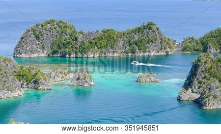 Heavenly And Remote Islands. Piaynemo Lagoon, Fam Archipelago, North Raja Ampat, One Of The Most Bea