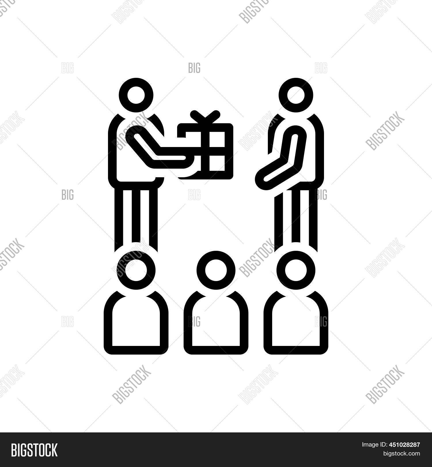 Black Line Icon Behalf Image & Photo (Free Trial)  Bigstock