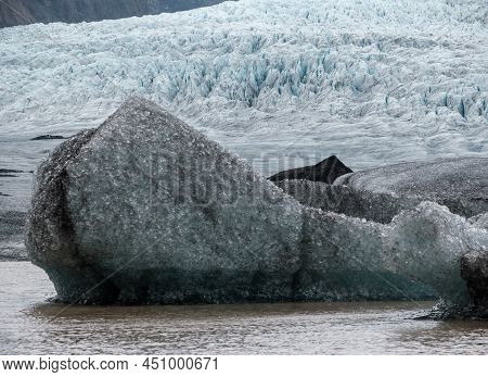 Glacier Tongue Slides From The Vatnajokull Icecap Or Vatna Glacier Near Subglacial Oraefajokull Volc