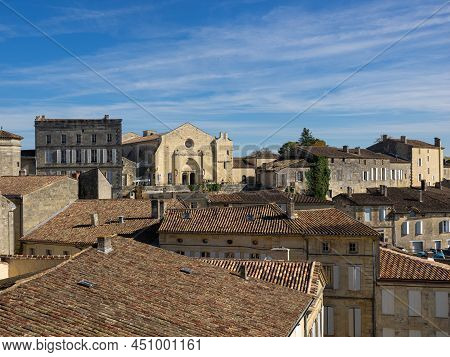 Rooftops Of Saint Emilion - A Unesco World Heritage Site. Panoramic Of Saint Emilion. France