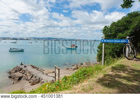 Tauranga New Zealand - December 23 2015; Scenic View Of Tauranga Harbour From Site Of Historic Stone