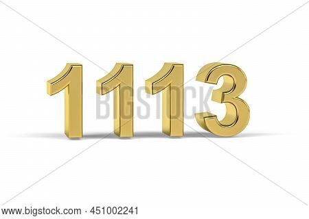 Golden 3d Number 1113 - Year 1113 Isolated On White Background - 3d Render