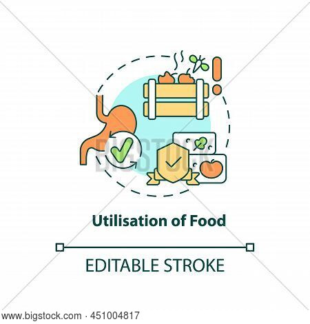 Utilisation Of Food Concept Icon. Food Security Basic Definitions Abstract Idea Thin Line Illustrati