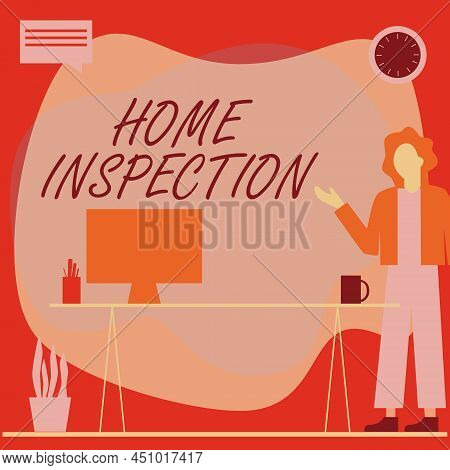 Writing Displaying Text Home Inspection. Word For Examination Of The Condition Of A Home Related Pro