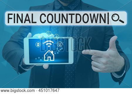 Text Sign Showing Final Countdown. Conceptual Photo Last Moment Of Any Work Having No Posibility Of 
