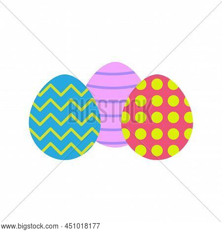 Realistic Set With Easter Eggs. Happy Easter. Vector Illustration. Stock Image.