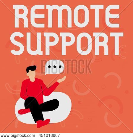 Conceptual Display Remote Support. Word Written On Help Endusers To Solve Computer Problems And Issu