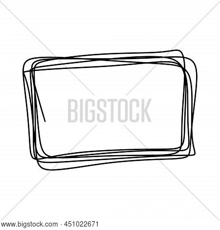 Vector Doodle Set Rectangle. Place Your Text Here. Text Popup, Bubble. Blank Speech Bubbles Frames W