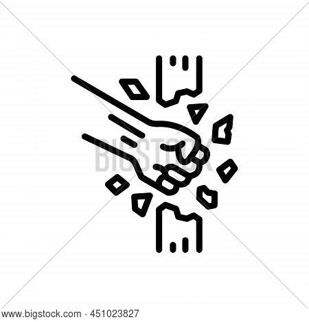 Black Line Icon For Perhaps Broken Maybe Probably Presumably Perchance Obviously Happen Feasibly