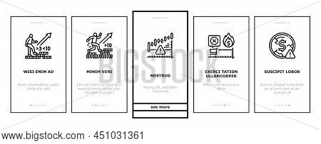 Inflation Financial World Problem Onboarding Mobile App Page Screen Vector. Core And Rate Inflation,