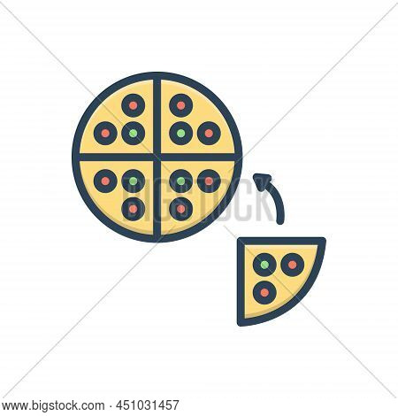 Color Illustration Icon For Division Partition Separation Part Slice Piece Breakup Distribution