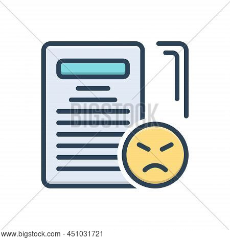 Color Illustration Icon For Complaint Grievance Jeremiad Accusation Checklist Document Feedbacks
