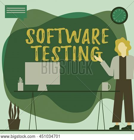 Inspiration Showing Sign Software Testing. Business Idea Investigation Provide Information About The
