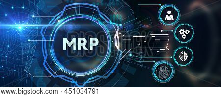 Mrp Material Requirement Planning Manufacturing Industry Business Process Automation. 3d Illustratio