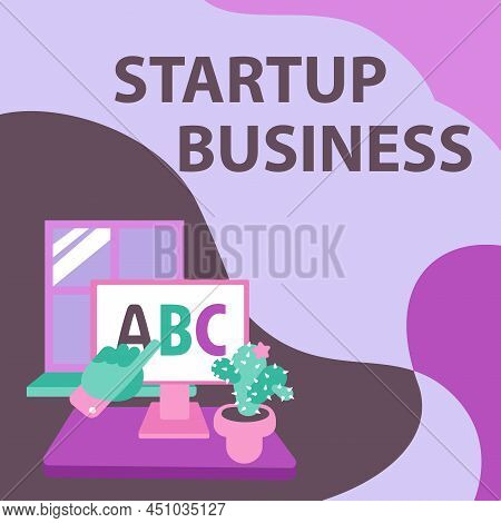 Text Caption Presenting Start Up Business. Word Written On Engaging To A New Venture Fresh Trading A