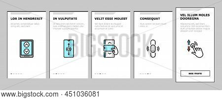 Scroll Computer Mouse Cursor Onboarding Mobile App Page Screen Vector. Mobile And Web Page Scroll, P
