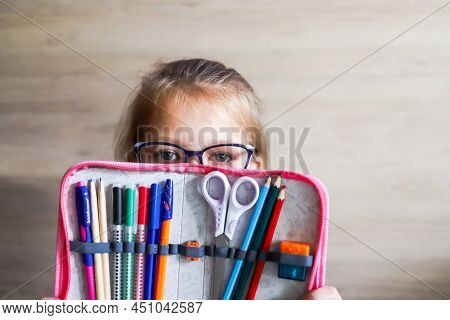You Can Study At Home, The Main Thing Is The Pencil Case Is Always With You, I Love School And Educa
