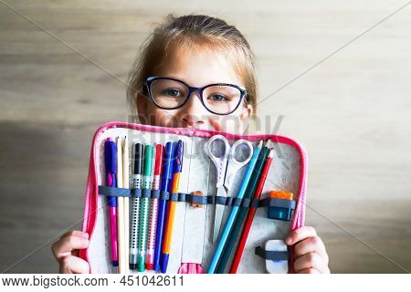 You Can Study At Home, The Main Thing Is The Pencil Case Is Always With You, I Love School And Educa