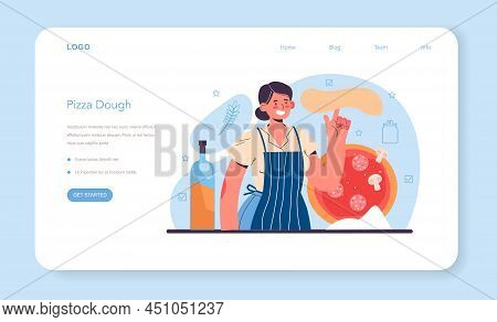 Dough Products Making Web Banner Or Landing Page. Baking Industry