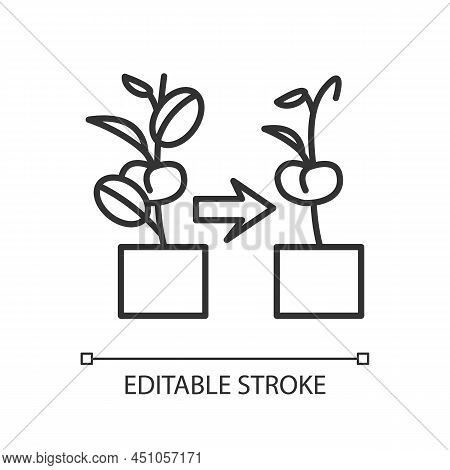 Withered Plant Linear Icon. Fading And Wilting Flowers And Houseplants. Indoor Gardening Hobby. Thin