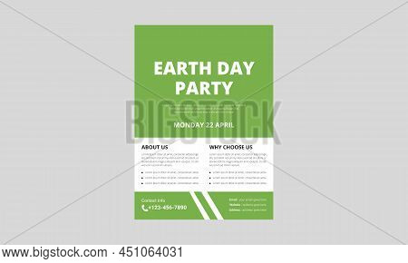 Earth Day Flyer Template Design. International Mother Earth Day Flyer. Environmental Problems And En