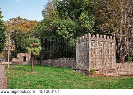 Torre Del Lago Puccini, Viareggio, Lucca, Tuscany, Italy: View Of The Park In The Village On The Sho