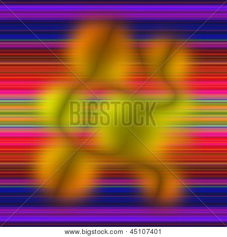 Composição abstrata de cores sem rumo com uma fraca indefinição sobre fundo Multicolor.