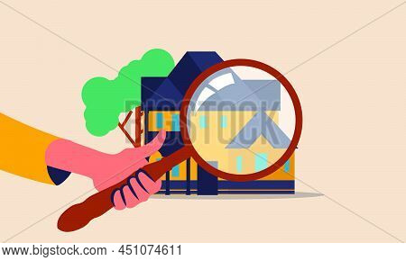 Inspect Accommodation And House Inspector With Valuation. Home Property And Acquisition Mortgage Vec