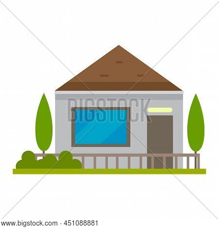 Modern Cartoon Illustration With House For Concept Design. Business Concept. Tree House. Vector Illu