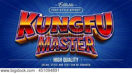 Editable Text Style Effect - Kungfu Master Text Style Theme. Graphic Design Element.