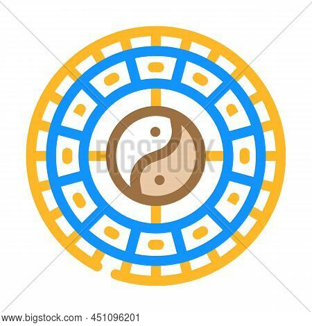 Calendar Chinese Color Icon Vector. Calendar Chinese Sign. Isolated Symbol Illustration