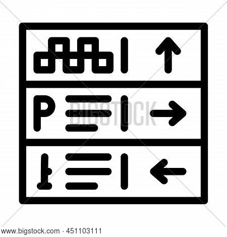 Direction Airport Sign Line Icon Vector. Direction Airport Sign Sign. Isolated Contour Symbol Black 