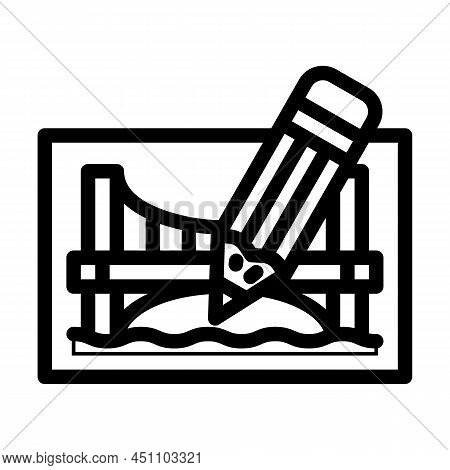 Pencil Architect Tool For Create Construction Line Icon Vector. Pencil Architect Tool For Create Con