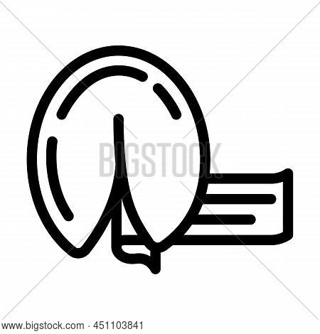 Fortune Cookies Line Icon Vector. Fortune Cookies Sign. Isolated Contour Symbol Black Illustration