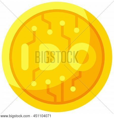 Initial Dex Offering Icon, Cryptocurrency Related Vector Illustration