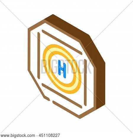 Helicopter Pad Isometric Icon Vector. Helicopter Pad Sign. Isolated Symbol Illustration