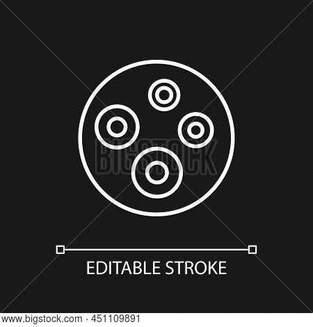 Acne White Linear Icon For Dark Theme. Dermatology Problem. Skin Irritation And Pimples. Healing And