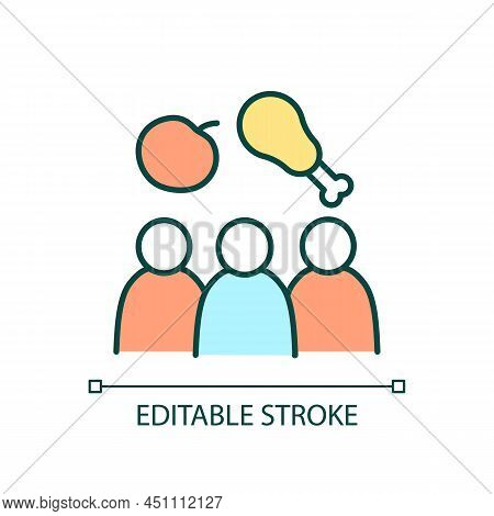 Population And Food Security Rgb Color Icon. Lack Of Nutrition. Products Shortage. Overpopulation. I