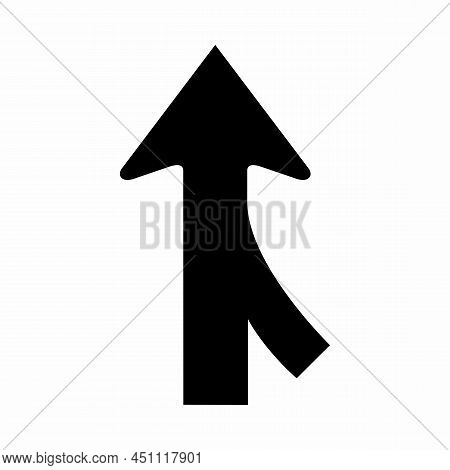 Merge Right Traffic Road Sign Isolated On White Background