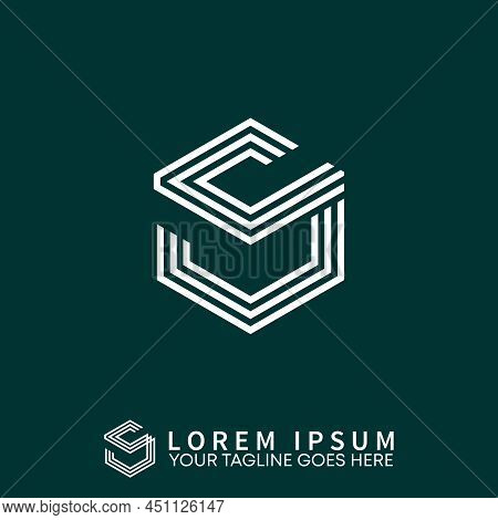 Letter Or Word S Font In 3d Hexagon 3 Lines Image Graphic Icon Logo Design Abstract Concept Vector S