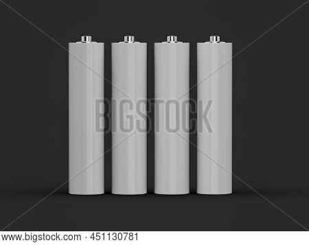 Aaa Size Battery Isolated On White Background Blank Rechargeable Battery Aa Or Aaa Size 3d Illustrat