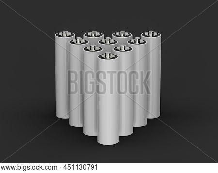 Aaa Size Battery Isolated On White Background Blank Rechargeable Battery Aa Or Aaa Size 3d Illustrat