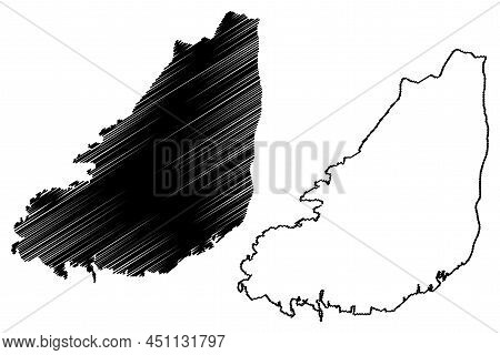 Hisingen Island (kingdom Of Sweden) Map Vector Illustration, Scribble Sketch Hisingen Map