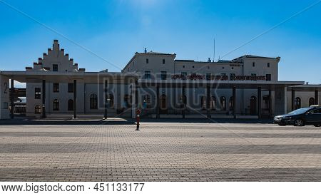 Dzierzoniow Slaski, Poland - April 2021: Owl Mountains Communication Center With Bus Stations And Tr