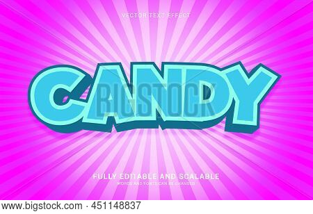 Editable Text Effect, Candy Style Can Be Use To Make Title