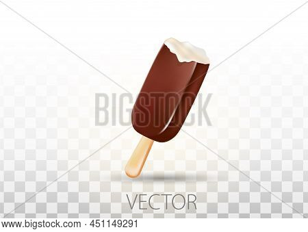 Ice Cream Illustration Of Eskimo Pie With White Dark And Milc Varieties Of Chocolate Glaze At Transp