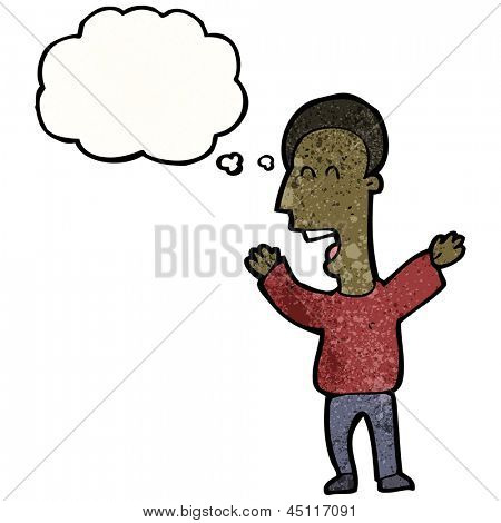 cartoon man with thought bubble