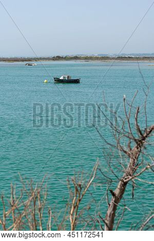 Fishing Boats On The Cachucha Beach In Puerto Real, Cadiz. Andalusia, Spain. Europe.