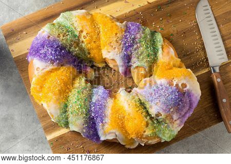 Homemade Colorful Sweet King Cake
